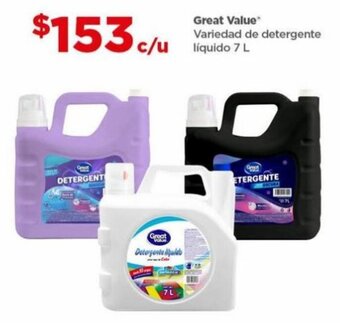 Bodega Aurrerá Great Value Variedad de Detergente Líquido 7L oferta