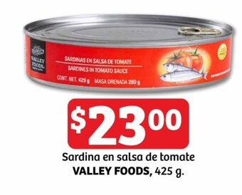 Soriana Híper Sardina en Salsa de Tomate VALLEY FOODS, 425 g. oferta