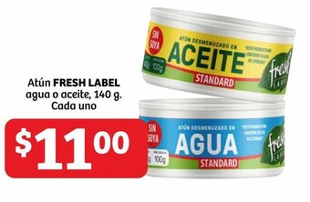 Soriana Híper Atún FRESH LABEL agua o aceite, 140 g. Cada uno oferta