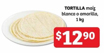 TORTILLA maíz blanca o amarilla, 1 kg