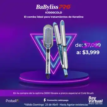 Probell Combo babyliss plancha 3100 + cold brush k3100cold oferta