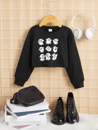SHEIN Shein niñas pullover con estampado de dibujos animados oferta