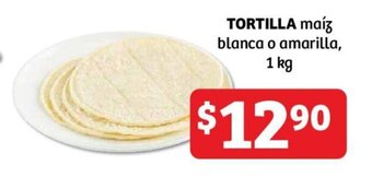 TORTILLA maíz blanca o amarilla, 1 kg