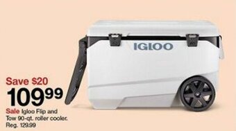 Target Sale Igloo Flip and Tow 90-qt. roller cooler oferta
