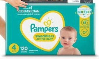 Pampers Swaddlers 120-ct. enormous-pack diapers.