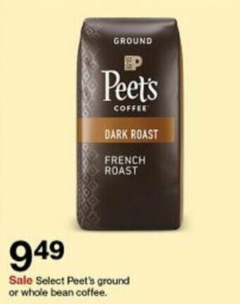 Target Sale Select Peet's ground or whole bean coffee. oferta