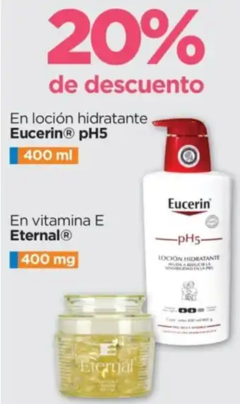 En loción hidratante Eucerin® pH5 400ml + En vitamina E Eternal Ⓡ 400mg