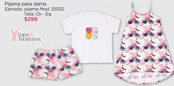 Pijama para dama Ejemplo: pijama Mod. 25532 Talla: Ch - Eg tops & bottoms