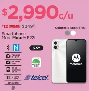 Chedraui Smartphone Mod. Moto® E22i motorola oferta
