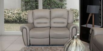 Muebles Dico Sofá 2 plazas de piel reclinable magnus taupe oferta