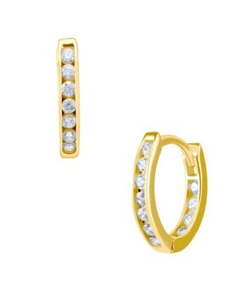 Joyerías Bizzarro Arracadas de oro amarillo 14k con zirconias oferta