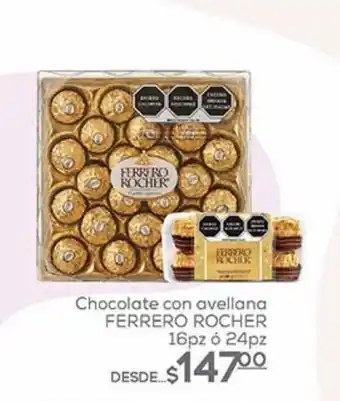 Chocolate con avellana ferrero rocher 16pz o 24pz