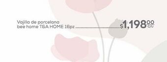 Fresko Vajilla de porcelana bee home t&a home 16pz oferta