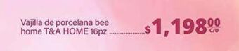 La Comer Vajilla de porcelana bee home t&a home 16pz oferta