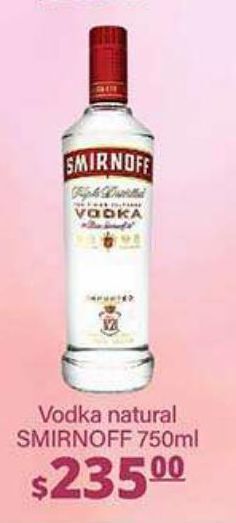 La Comer Vodka natural smirnoff 750ml oferta