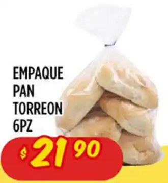 Empaque Pan Torreon 6 pz
