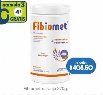 Farmacia San Pablo Fibiomet polvo dispersable sabor naranja con probiótico + prebiótico 270 g oferta