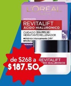 Farmacia San Pablo L´oreal revitalift crema facial de día fps20 con ácido hialurónico 50 ml oferta