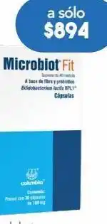 Farmacia San Pablo Microbiot fit suplemento alimenticio a base de fibra y próbioticos 30 piezas oferta