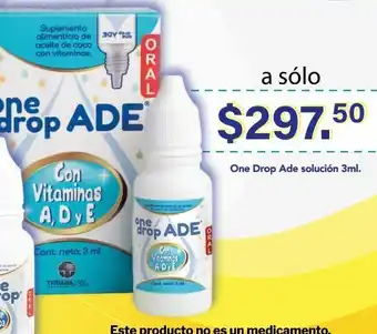 Farmacia San Pablo One drop suplemento de vitaminas a, d y e con base de aceite de coco fraccionado oferta