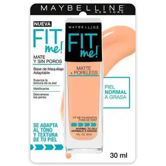 Base de maquillaje maybelline new york fit me! 220 natural beige 30ml