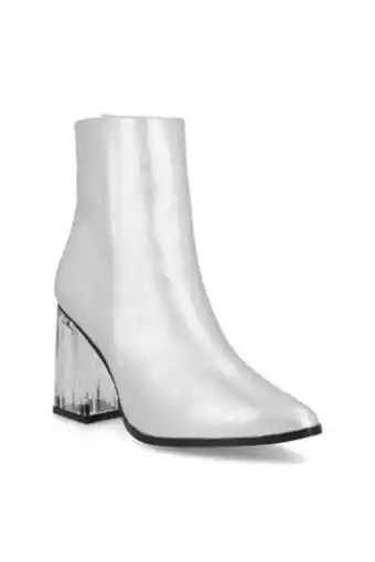 Cklass Botín de color plata tacón transparente oferta