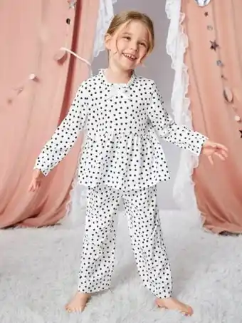 Chicas conjunto de pijama con estampado de estrella con lazo delantero