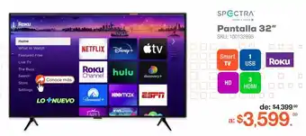RadioShack Pantalla spectra roku 32 rsp / 32 pulgadas / hd / smart tv oferta
