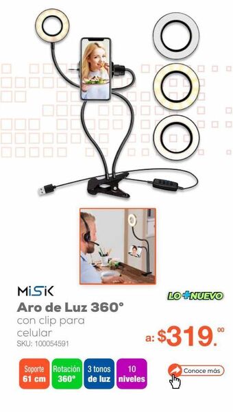 RadioShack Aro de luz con clip para celular sft instant star / negro oferta