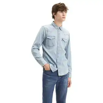 Sears Camisa azul manga larga para hombre levi's oferta