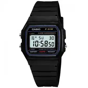 Sears Reloj negro para hombre casio modelo elo f91w1x oferta