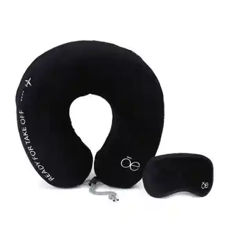 Almohada de viaje con antifaz negro cloe