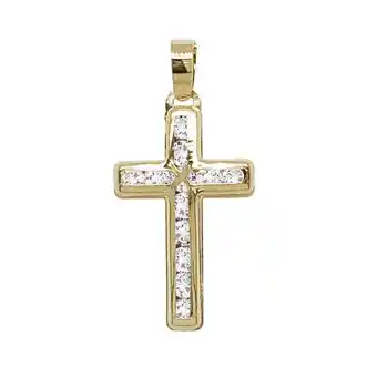 Sears Dije oro amarillo 14k cruz con circonia sabelli oferta