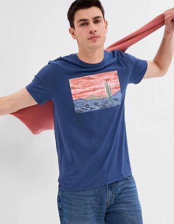 GAP Playera cuello redondo para hombre oferta
