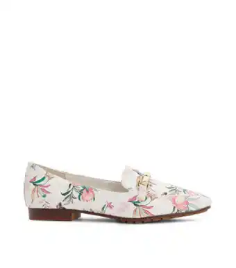 Mocasines con tacón bajo de media luna y detalle metálico mujer