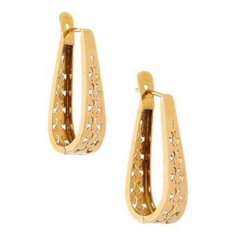 Nacional Monte de Piedad Arracadas caladas en oro amarillo 18 kilates. oferta