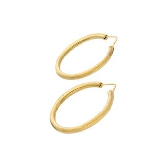 Nacional Monte de Piedad Arracadas tubulares en oro amarillo 18 kilates. oferta