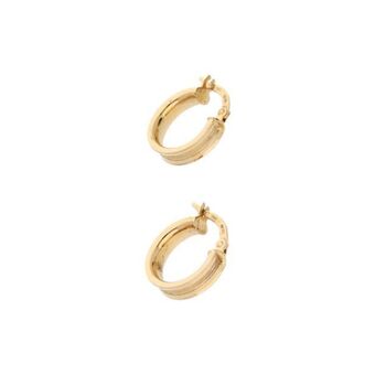 Nacional Monte de Piedad Arracadas acanaladas en oro amarillo 14 kilates. oferta
