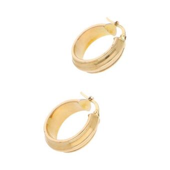 Nacional Monte de Piedad Arracadas acanaladas en oro amarillo 14 kilates. oferta