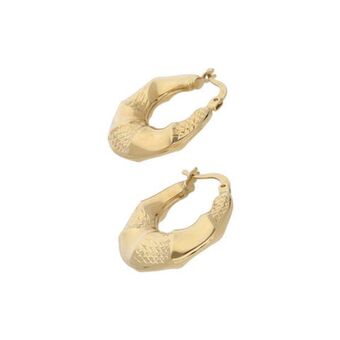 Nacional Monte de Piedad Arracadas huecas en oro amarillo 14 kilates. oferta