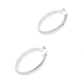 Nacional Monte de Piedad Arracadas huecas en oro blanco 14 kilates. oferta