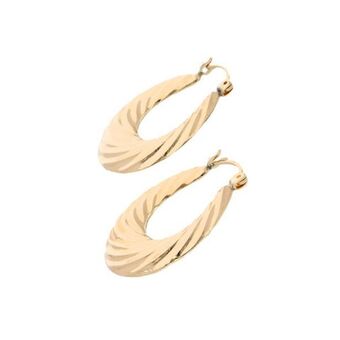 Nacional Monte de Piedad Arracadas huecas en oro amarillo 14 kilates. oferta