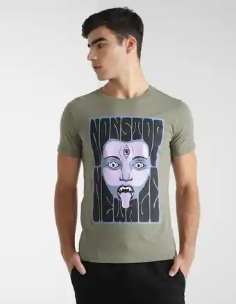Playera non stop cuello redondo estampada para hombre