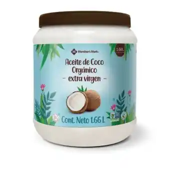 Aceite de coco member's mark cococare extra virgen orgánico 1.66 l