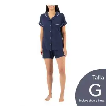 Pijama para dama anne klein talla g azul marino