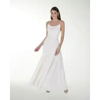 Liz Minelli Vestido blanco escotado en espalda con jareta oferta