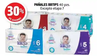 Farmacias Guadalajara PAÑALES BBTIPS 40 pzs. Excepto etapa 7 oferta
