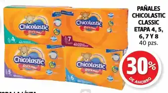 PAÑALES CHICOLASTIC CLASSIC ETAPA 4, 5, 6,7 Y 8 40 pzs.