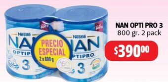 Farmacias Guadalajara NAN OPTI PRO 3 800 gr. 2 pack oferta