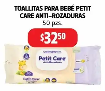 Farmacias Guadalajara TOALLITAS PARA BEBÉ PETIT CARE ANTI-ROZADURAS 50 pzs. oferta